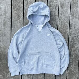 90s/Y2K Vintage Nike Grey Swoosh Hoodie DISTRESSED